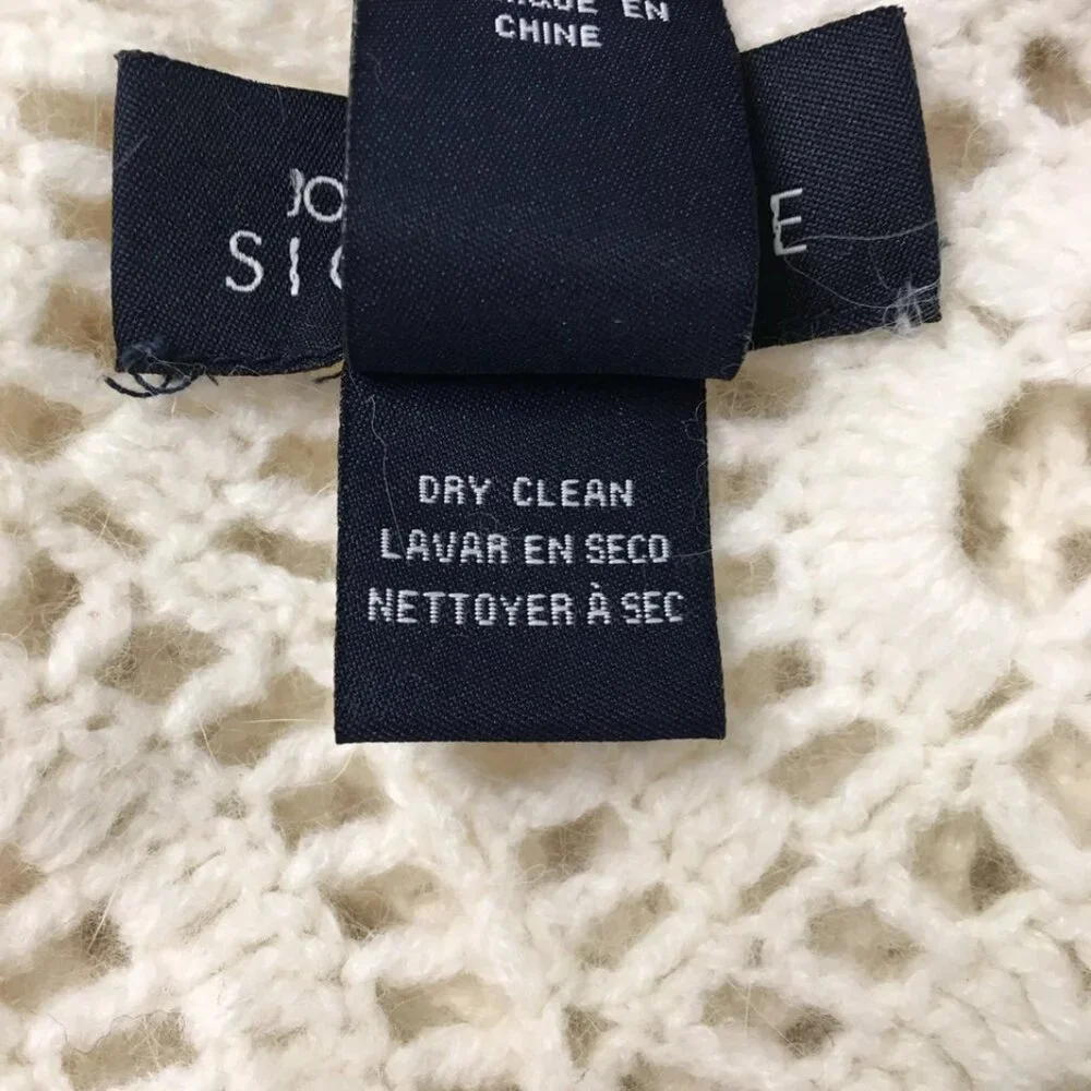 Jones New York Crochet Wool Angora Blend Open Cardigan Sweater Sz M Boho Chic